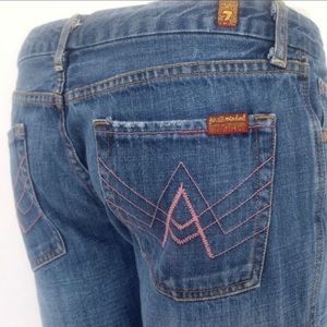 7 For All Mankind Cropped A Pocket Jeans,  Size 28